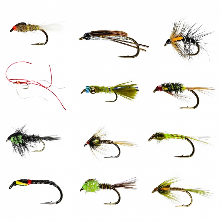 Caledonia Flies Barbed May Stillwater Nymph / Wet Collection #10-12 Fishing Fly Assortment